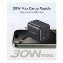 CARGADOR UGREEN X516 | 30 WATTS | TIPO C - USB | 2 PUERTOS | CARGA RAPIDA | GRIS
