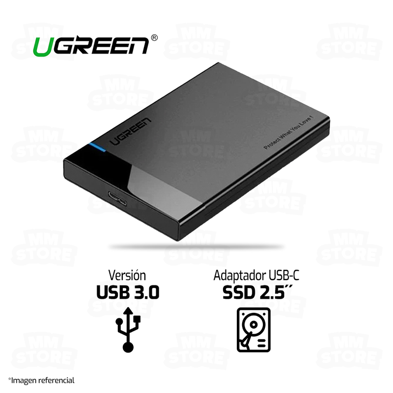 CASE EXTERNO PARA HDD - SSD 2.5" UGREEN 60734 | USB 3.0-TIPO C