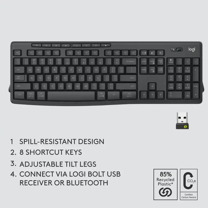 COMBO LOGITECH MK370 | INALAMBRICO | TECLADO + MOUSE