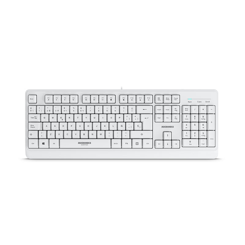 COMBO MICRONICS NORTON MIC T100W | TECLADO + MOUSE | BLANCO