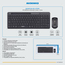 COMBO MICRONICS QUANTUM - MIC WT813 | INALAMBRICO | TECLADO + MOUSE | NEGRO