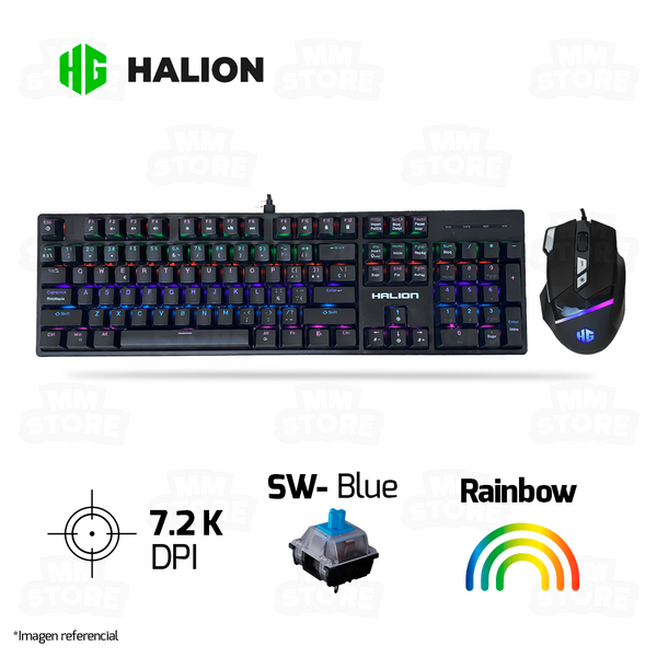 COMBO HALION PEGASO HA-861C | TECLADO + MOUSE | RAINBOW