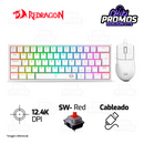 COMBO REDRAGON FIZZ+K1NG S143W-SP | TECLADO+MOUSE | BLANCO
