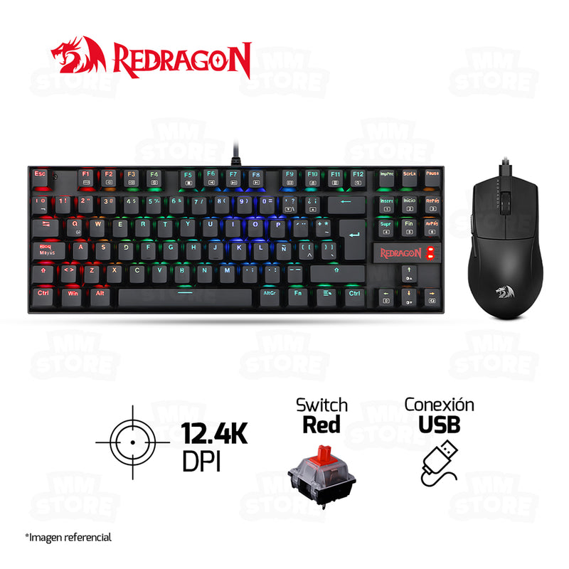 COMBO REDRAGON S145-SP KUMARA SWITCH RED + K1NG M724  | TECLADO+MOUSE | NEGRO