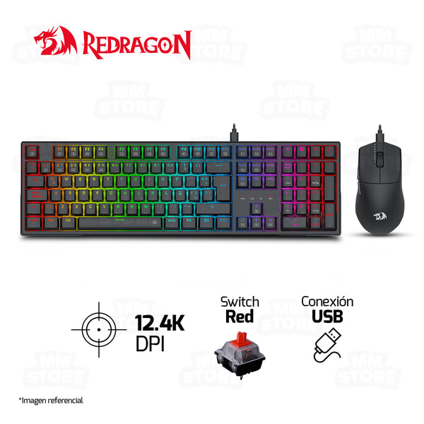COMBO REDRAGON S146-SP TRUNDLE + K1NG M724 | TECLADO + MOUSE | NEGRO