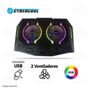 COOLER PARA LAPTOP CYBERCOOL N10 | 2 VENTILADORES | RGB