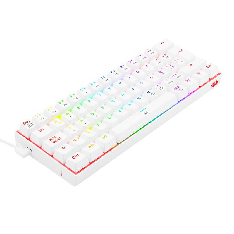 TECLADO REDRAGON DRAGONBORN K630 | ESPAÑOL| MECANICO | SW-BROWN | RGB | BLANCO