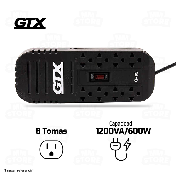 ESTABILIZADOR GTX G-05 | 1200VA/600W | 8 TOMAS