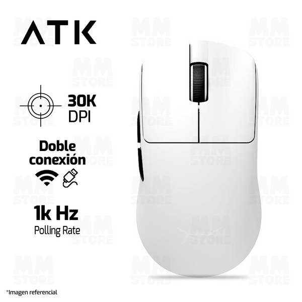 MOUSE ATK F1 PRO MAX | INALAMBRICO | 1000 Hz | BLANCO