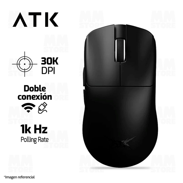 MOUSE ATK F1 PRO MAX | INALAMBRICO | 1000 Hz | NEGRO