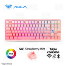 TECLADO AULA F87 PRO V2 | INGLES | INALAMBRICO | RGB | GRADIENT PINK