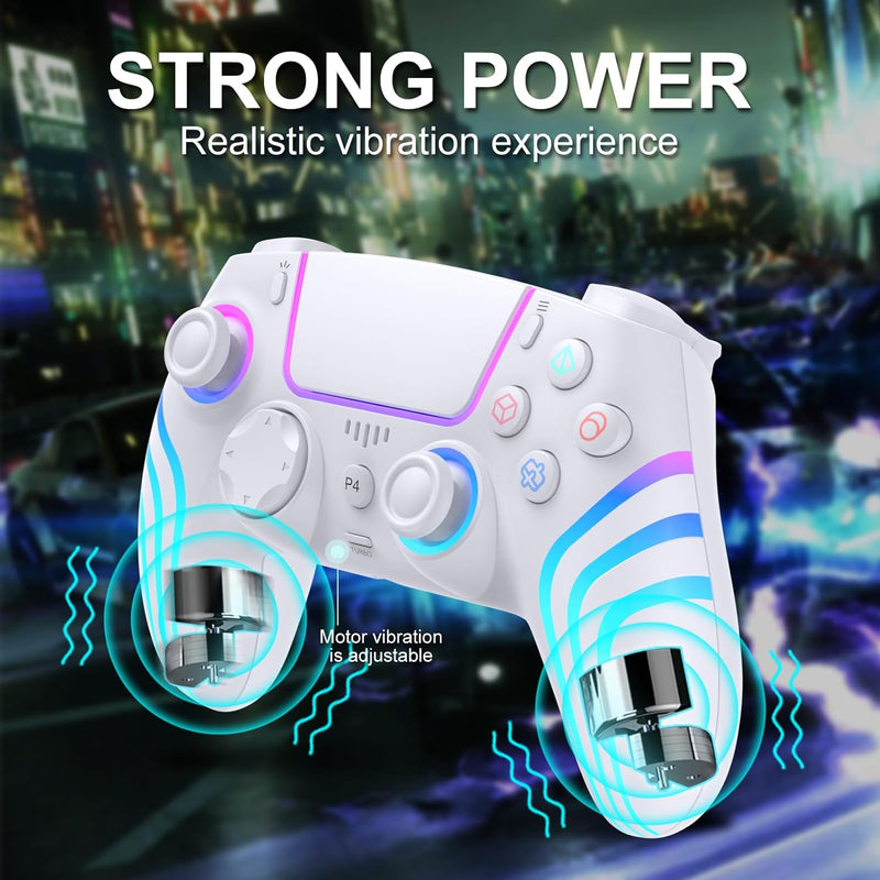 GAMEPAD SEISA SJ-4013B | USB - BLUETOOTH | PC - PLAY4 | BLANCO | RGB