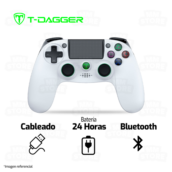 GAMEPAD T-DAGGER SCORPIO T-TGP802 | USB-BLUETOOTH | PLAY4 - PLAY3 - PC | BLANCO