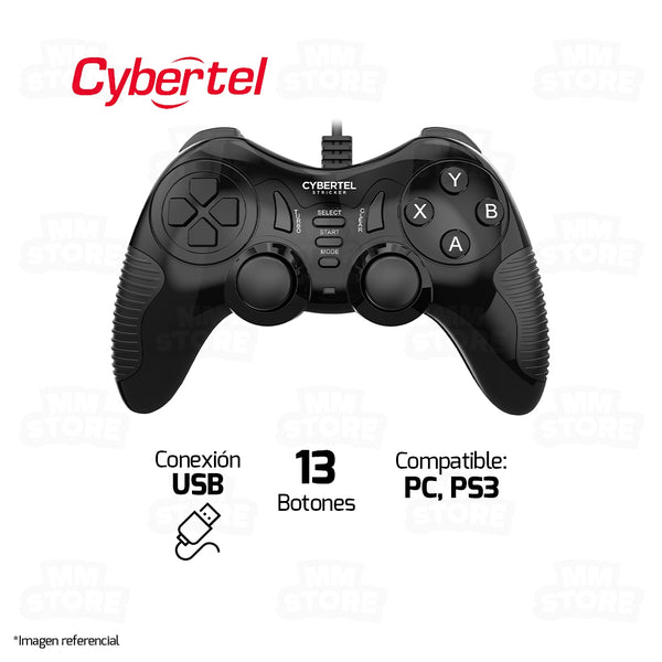 GAMEPAD CYBERTEL STRICKER - CYB G101 | USB | PS3 - PC | NEGRO