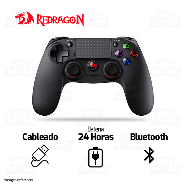 GAMEPAD REDRAGON JUNO G818 | USB-BLUETOOTH | PLAY4 - PLAY3 - PC | NEGRO
