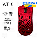 MOUSE ATK GHOST ULTIMATE + | INALAMBRICO | 42,000 DPI | 8,000 Hz | ROJO