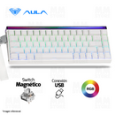 TECLADO AULA HERO68 HE | INGLES | CABLEADO | SW - MAGNETIC METEOR | RGB | BLANCO