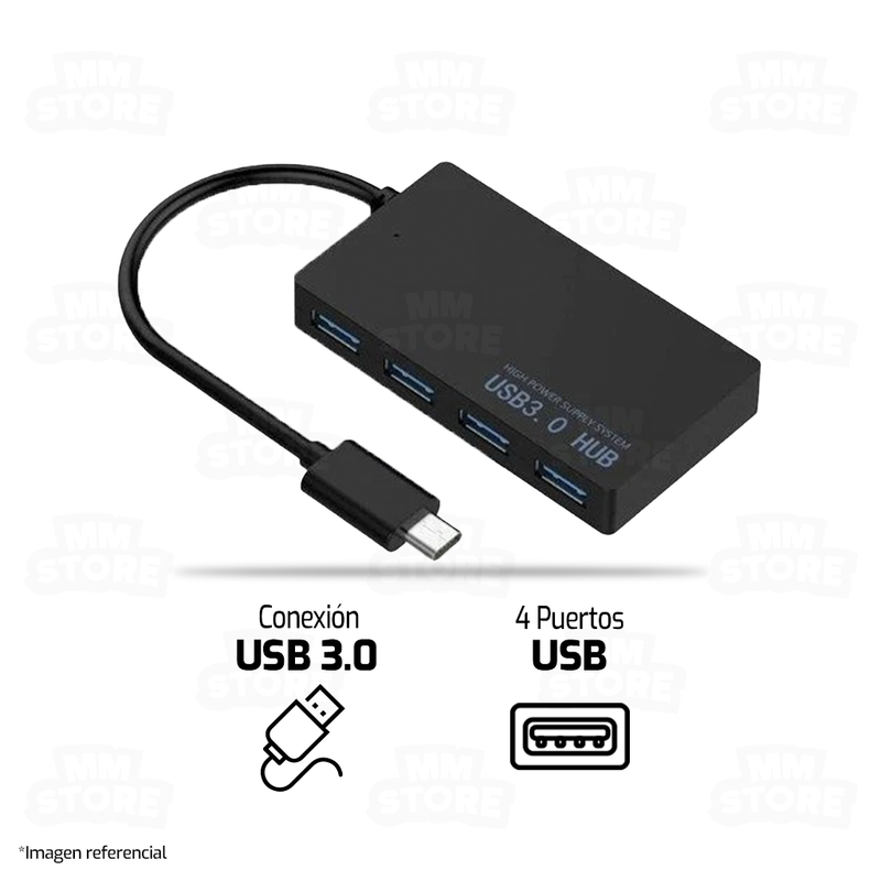 HUB USB 3.0 TIPO C 4 PUERTOS