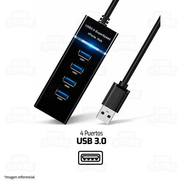 HUB USB 3.0 4 PUERTOS | NEGRO
