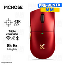 MOUSE MCHOSE K7 ULTRA | INALAMBRICO | 8000 Hz | 42,000 DPI | ROJO - DORADO