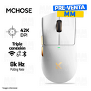 MOUSE MCHOSE K7 ULTRA | BASE DE CARGA | INALAMBRICO | 8000 Hz | BLANCO-DORADO | PRE-VENTA