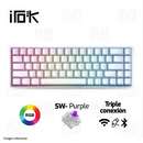 TECLADO MAGNÉTICO 8K IROK CAROTMAS MARS68 PRO | SW-PURPLE | RGB | INALAMBRICO| BLANCO