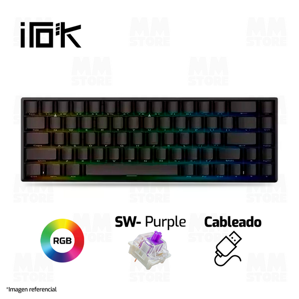 TECLADO MAGNÉTICO 8K IROK CAROTMAS MARS68 PRO | SW-PURPLE | RGB | CABLEADO | NEGRO