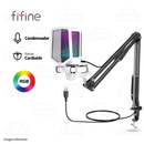MICROFONO FIFINE A6T + BRAZO | RGB | CONDENSADOR | BLANCO