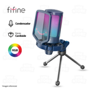 MICROFONO FIFINE A6V | RGB | CONDENSADOR | AZUL