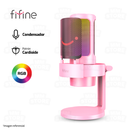 MICROFONO FIFINE A8 | CONDENSADOR | RGB | ROSADO
