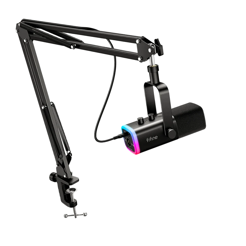 MICROFONO FIFINE AM8T + BRAZO | DINÁMICO | NEGRO