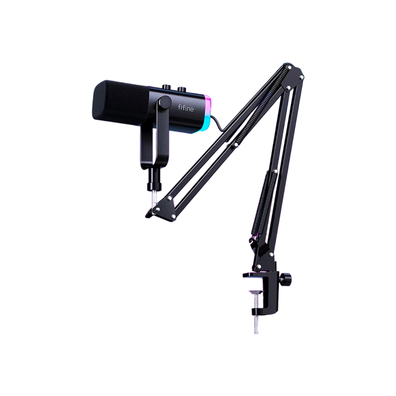 MICROFONO FIFINE AM8T + BRAZO | DINÁMICO | NEGRO