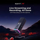 MICROFONO HAVIT GK71 | CONDENSADOR | RGB | NEGRO