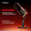 MICROFONO MAONO PD100W | DINÁMICO | RGB | NEGRO | (6 MESES)