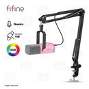 MICROFONO FIFINE AM8T + BRAZO | DINÁMICO | ROSADO