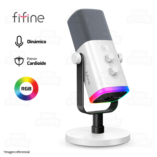 Fifine Auriculares Dinámicos RGB con Micrófono, Audífonos para la