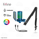 MICROFONO FIFINE A6T + BRAZO | RGB | CONDENSADOR | AZUL