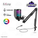 MICROFONO FIFINE A6T + BRAZO | RGB | CONDENSADOR | NEGRO