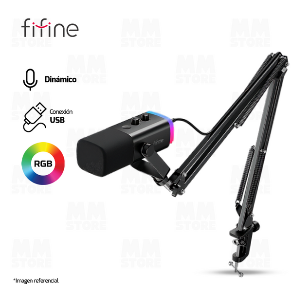 MICROFONO FIFINE AM8T + BRAZO | DINÁMICO | NEGRO