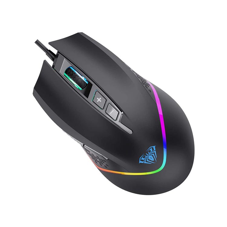 MOUSE AULA F805 | 6,400 DPI | RGB | NEGRO