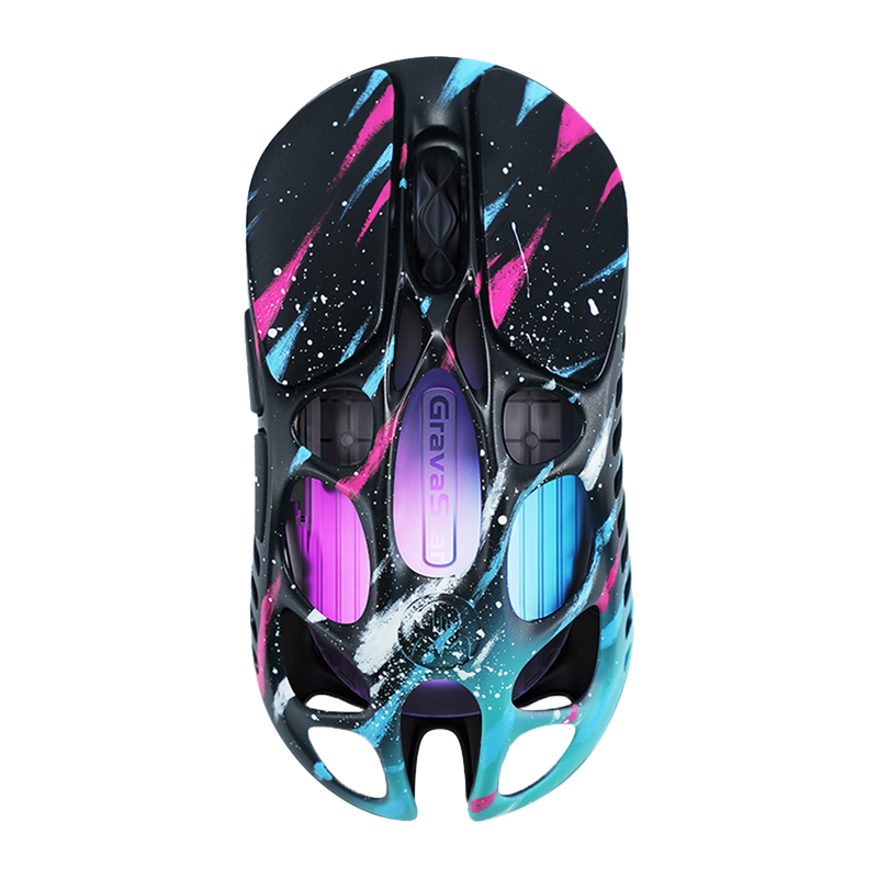 MOUSE GRAVASTAR MERCURY X PRO | INALAMBRICO | 8000 HZ | 32,000 DPI | NEON-GRAFFITI