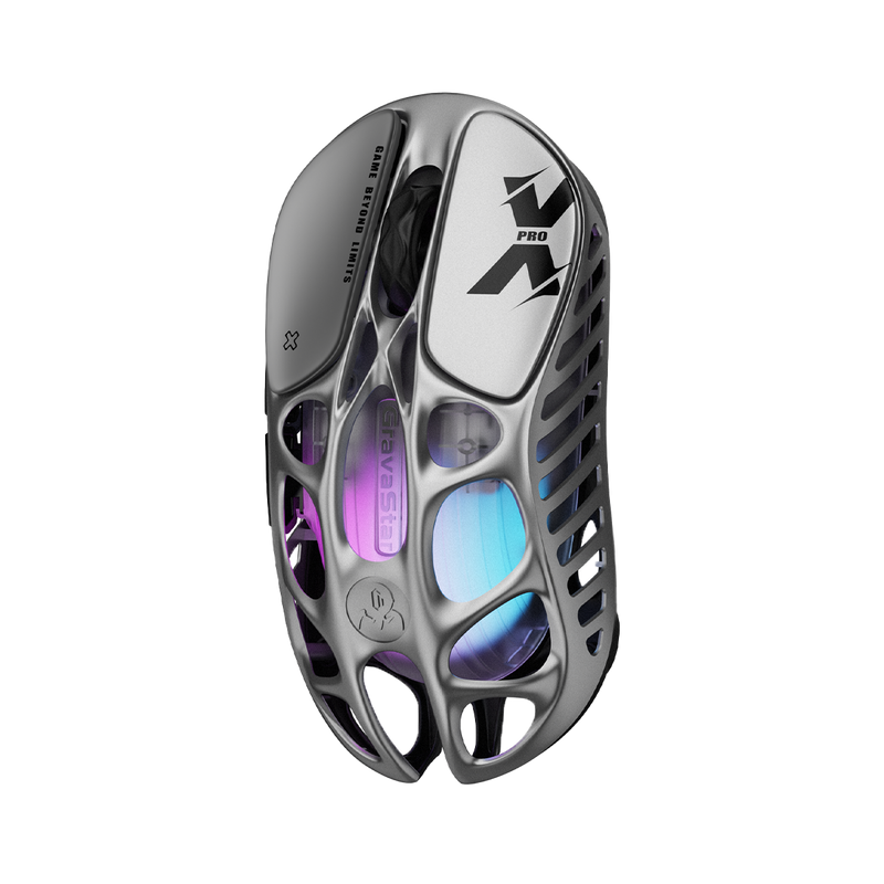 MOUSE GRAVASTAR MERCURY X PRO | INALAMBRICO | 8000 HZ | 32,000 DPI | INTERSTELLAR-SILVER