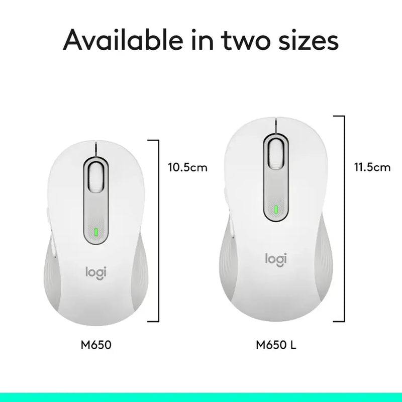 MOUSE LOGITECH SIGNATURE M650 L LEFT SILENT | BLUETOOTH-INALAMBRICO | 4,000 DPI | BLANCO