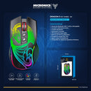 MOUSE MICRONICS DRAGON 3 GM806 | INALAMBRICO | 4800 DPI | RGB | NEGRO