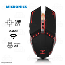MOUSE MICRONICS RANGER RX MIC M822X | INALAMBRICO | 1,600 DPI | 7 COLORES