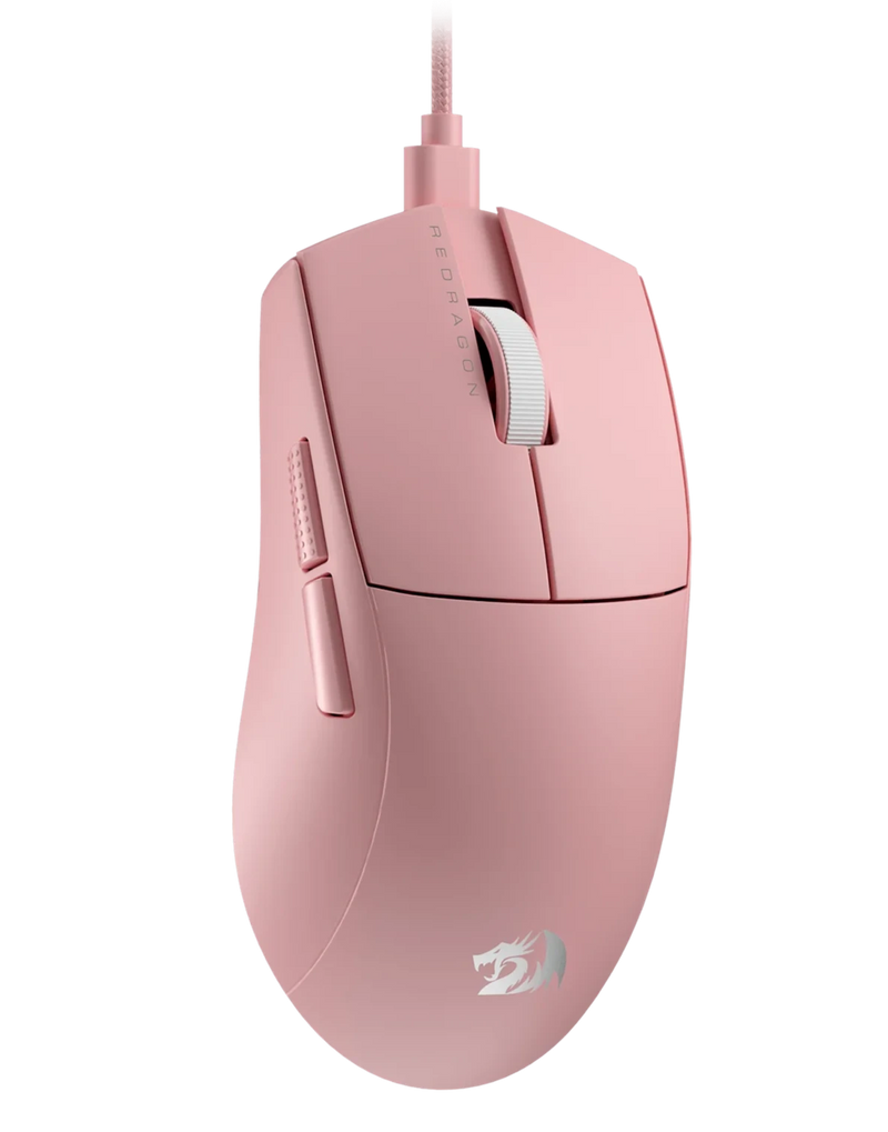 MOUSE REDRAGON K1NG (1K HZ) M724P | CABLEADO | 12,400 DPI | ROSADO