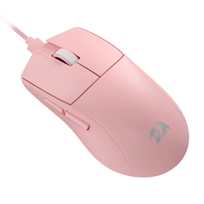 MOUSE REDRAGON K1NG (1K HZ) M724P | CABLEADO | 12,400 DPI | ROSADO