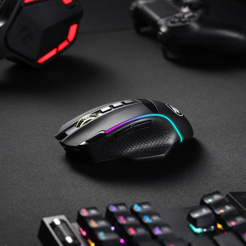 MOUSE REDRAGON PREDATOR PRO M612PRO | INALAMBRICO | 8,000 DPI | RGB | NEGRO