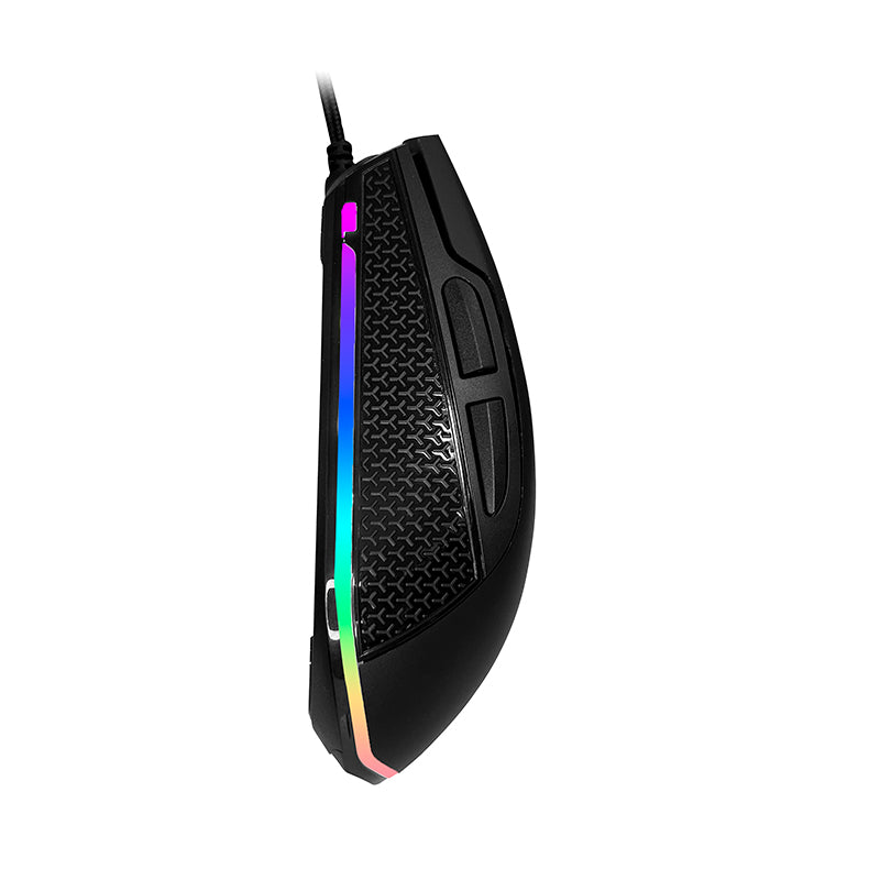 MOUSE TEROS TE-1211G | 12,800 DPI | RGB | NEGRO