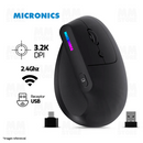 MOUSE MICRONICS BRICKELL MIC M755 | VERTICAL | INALAMBRICO | 3200 DPI | NEGRO